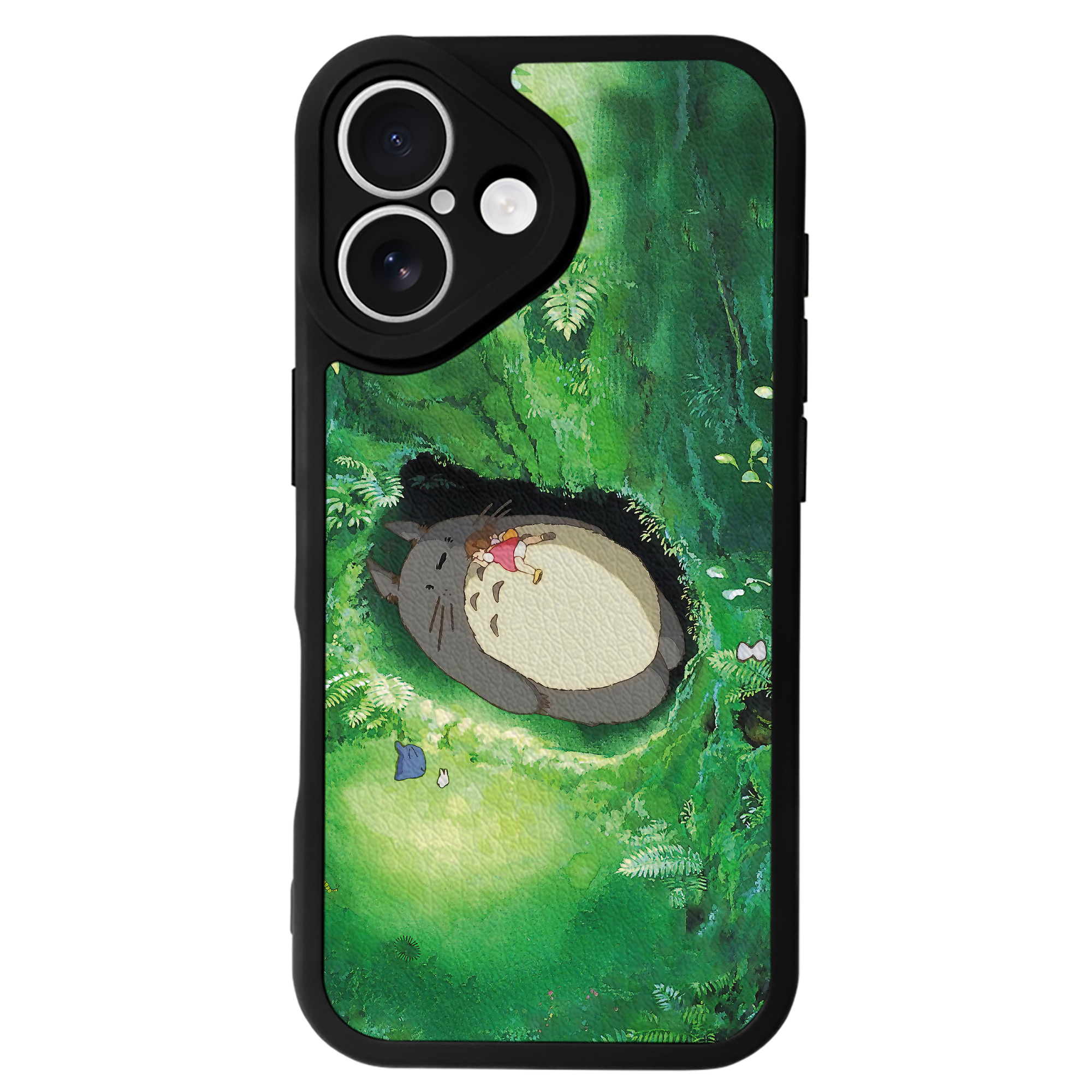 （画像用） となりのトトロ 草壁メイ 草壁サツキ My Neighbor Totoro Satsuki Kusakabe Mei Kusakabe 【iPhone 16シリーズ対応】シリコンスマホケース（レザー調） 材質：シリコン
